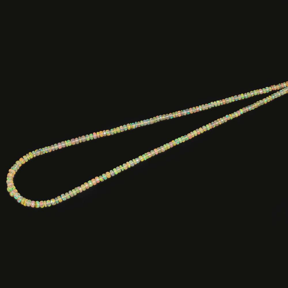 Ethiopian Opal 3mm to 6mm Rondelle Faceted Beads (17 Inch)