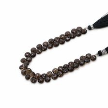 Smoky  Quartz 7mm and 7.50mm Heart Shape Faceted Beads (8 Inch)