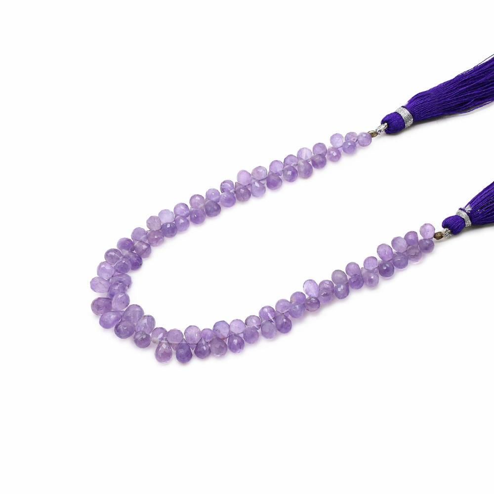 Amethyst ( African) 6x4mm Drops Faceted Beads (8 Inch)