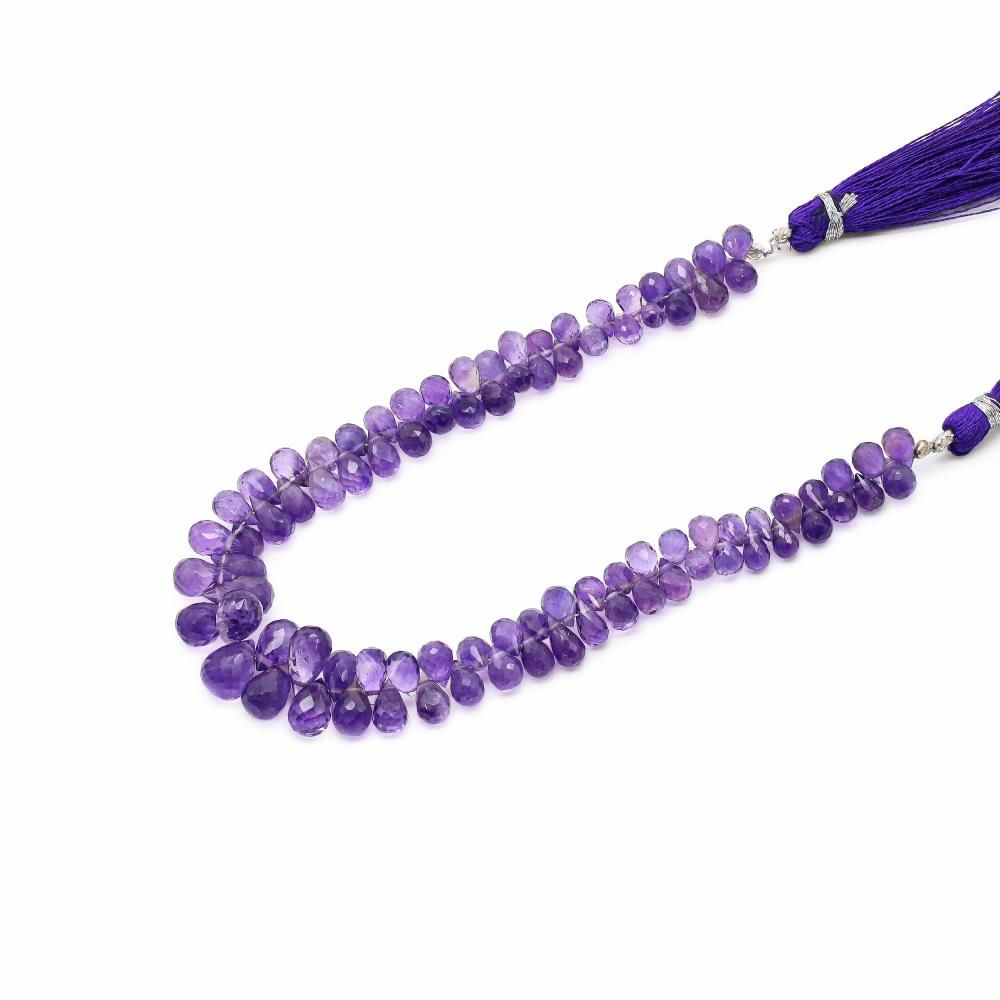 Amethyst (African) 5x3mm to 7x5mm Drops Faceted (8 Inch)