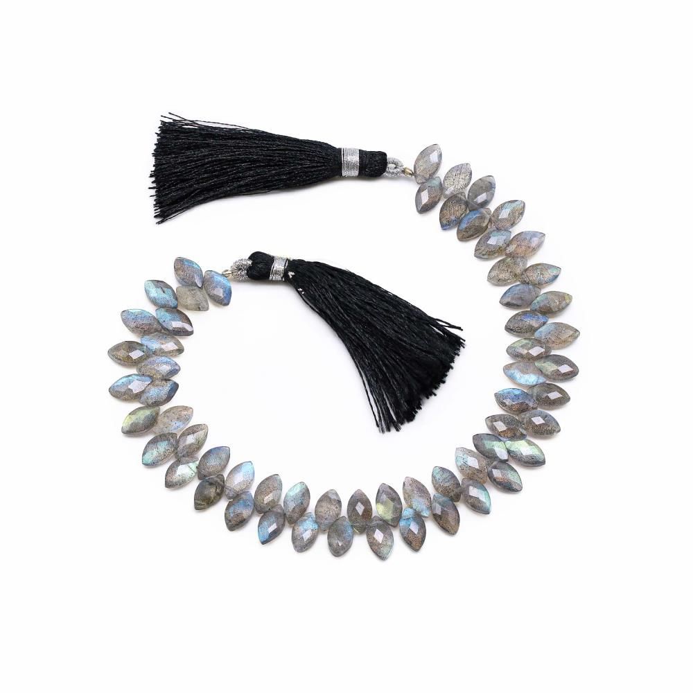 Lot De 10 Tubes En Labradorite 6-9mm - Perles De Pierre Naturelle Pour Création Bijoux