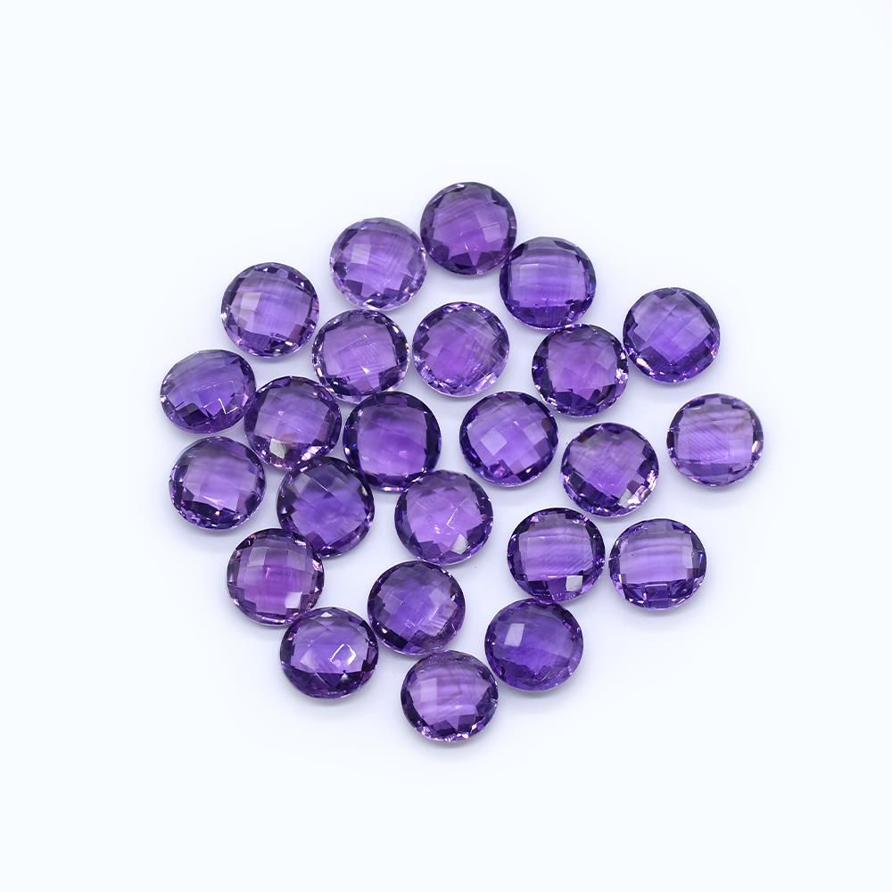 Brazilian Amethyst 12mm Round Briolette Gemstone