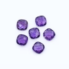 Amethyst (Brazilian) 12mm Cushion Briolette (Good Color)