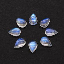 Rainbow Moonstone / White Labradorite 4x3mm to 14x8mm Pears Cabochon (Some Inclusions)