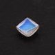 Rainbow Moonstone / White Labradorite 4mm and 5mm Square Cabochon (Eye Clean / Loop Clean)