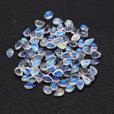 Rainbow Moonstone / White Labradorite 4x3mm to 12x8mm Pears Cabochon (Eye Clean / Loop Clean)