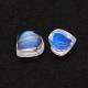 Rainbow Moonstone / White Labradorite 3mm to 5mm Heart Shape Cabochon (Eye Clean / Loop Clean)