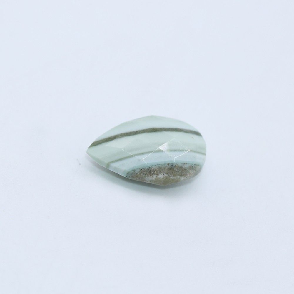 縞瑪瑙 卵石 緑 striped agate Green Striped Agate Faceted 8mm Beads