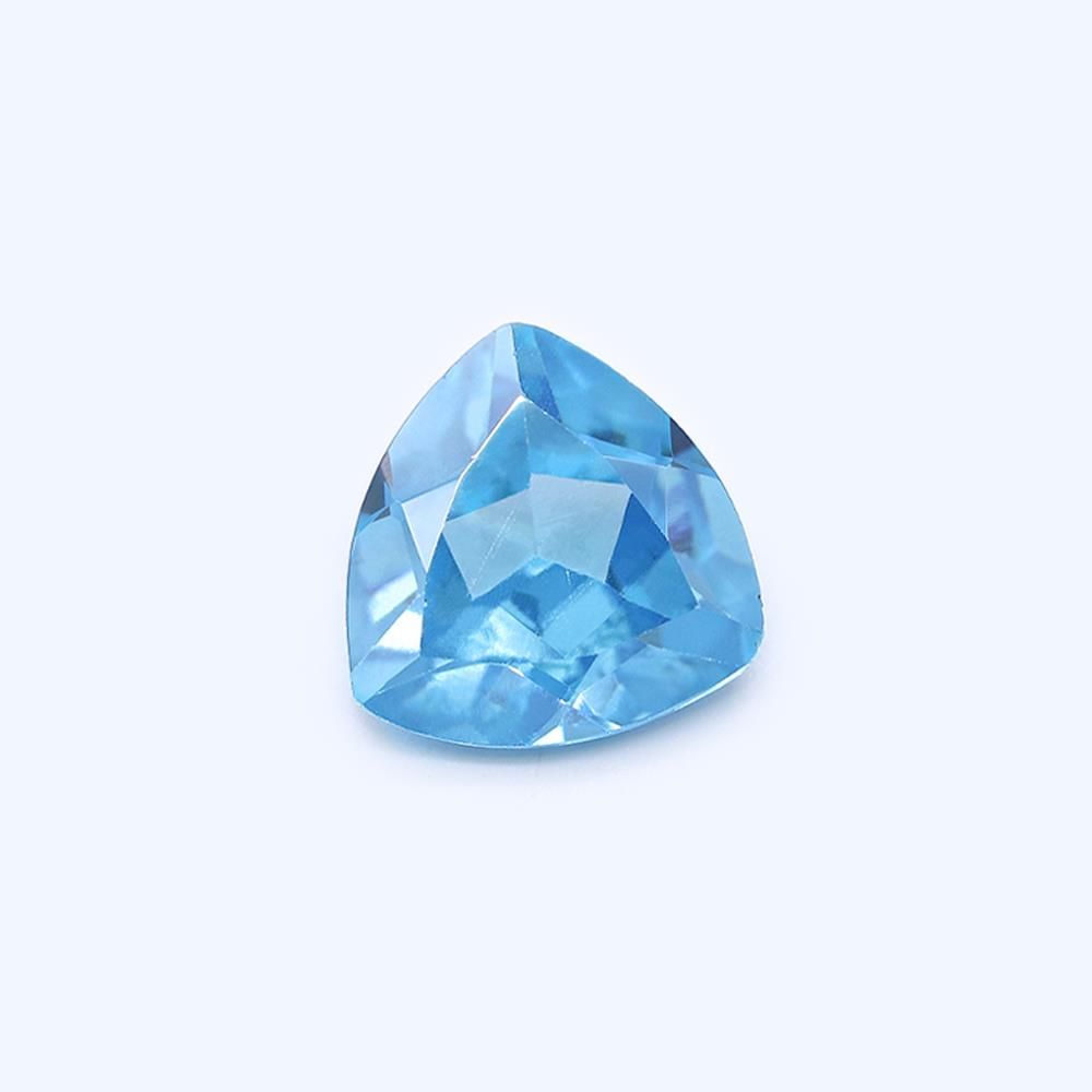 Calibrated Blue Topaz Cubic Zirconia Trillion Faceted