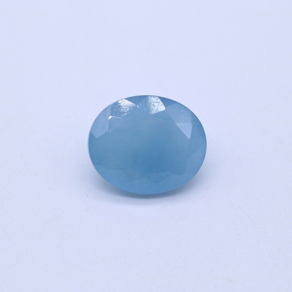Natural Blue Milky Aquamarine Oval Faceted Gemstone My Earth Stone