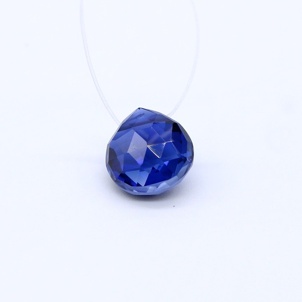 Certified Blue Sapphire (Synthetic) Heart Shape Briolette My