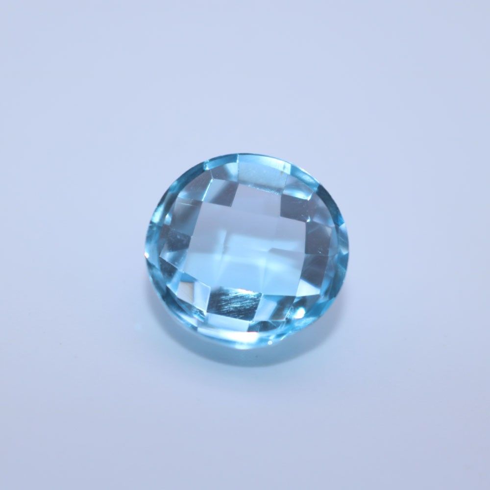 Buy Calibrated Sky Blue Topaz Round Faceted Cabochon | My Earth Stone