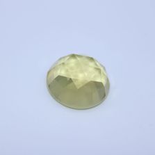 Lemon Green Gold Round Faceted Cab