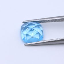 Swiss Blue Topaz Cushion Faceted Cab