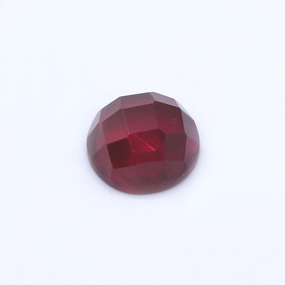 Ruby (Synthetic) Round Faceted Cab