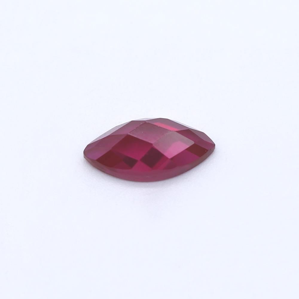 Ruby (Synthetic) Marquise Faceted Cab