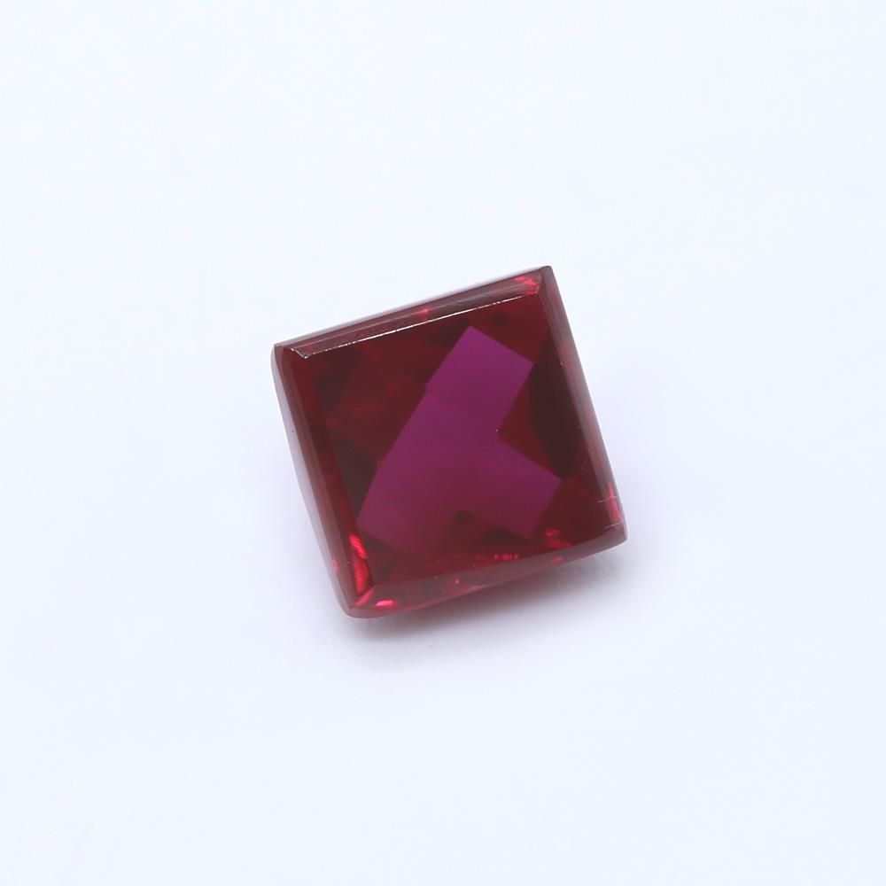 Ruby (Synthetic) Square Faceted Cab