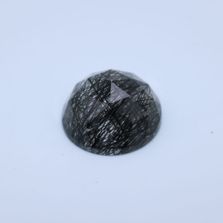 Black Rutile Round Faceted Cab