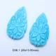 Hand Carved Natural Arizona Turquoise Pair