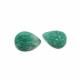 Emerald (Brazil Sakota Mines) 15.50x11mm and 16.50x12.50mm Carved Pears Cabochon