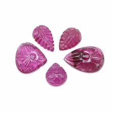 Pink Tourmaline 9x8.50mm to 16x11mm carved mix shape cabochon