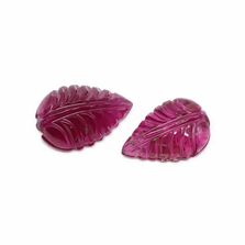 Pink Tourmaline 14x9mm and 15x10mm Carved Pears Cabochon