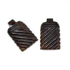 Brown Tourmaline 26.50x16.50mm Carved Fancy Slice Pair