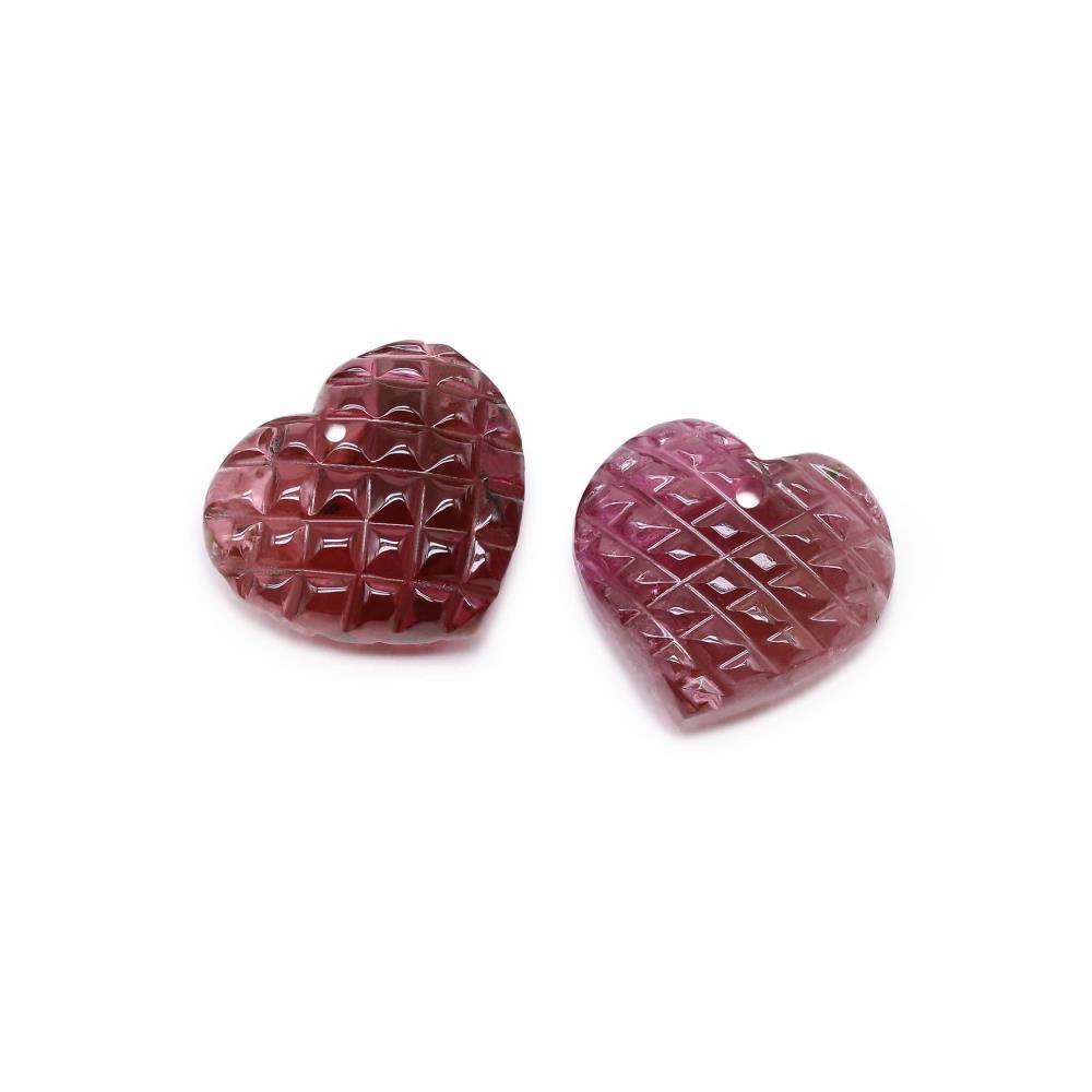 Heart Shape Pink Tourmalines - Calibrated Heart Shape Gemstones