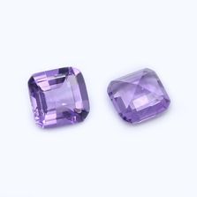 Amethyst (Brazilian) 6mm and 7mm Antique Cushion Checkerboard (Chess Cutting) (Medium Color)