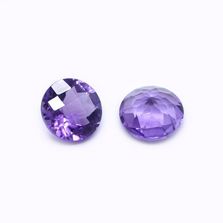 Amethyst (African) 11mm Round Checkerboard (More Inclusions)