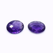 Amethyst (African) 16x12mm Oval Checkerboard  (Very Slight Inclusions)