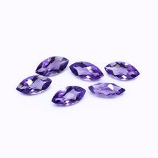 Amethyst (African) 10x5mm to 14x7mm Marquise Checkerboard (Slight Inclusions)