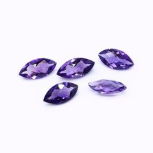 Amethyst (African) 12x6mm and 14x7mm Marquise Checkerboard (Very Slight Inclusions)