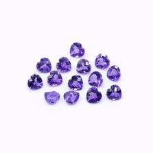 Amethyst (African) 5mm Heart Shape Checkerboard (Slight Inclusions)