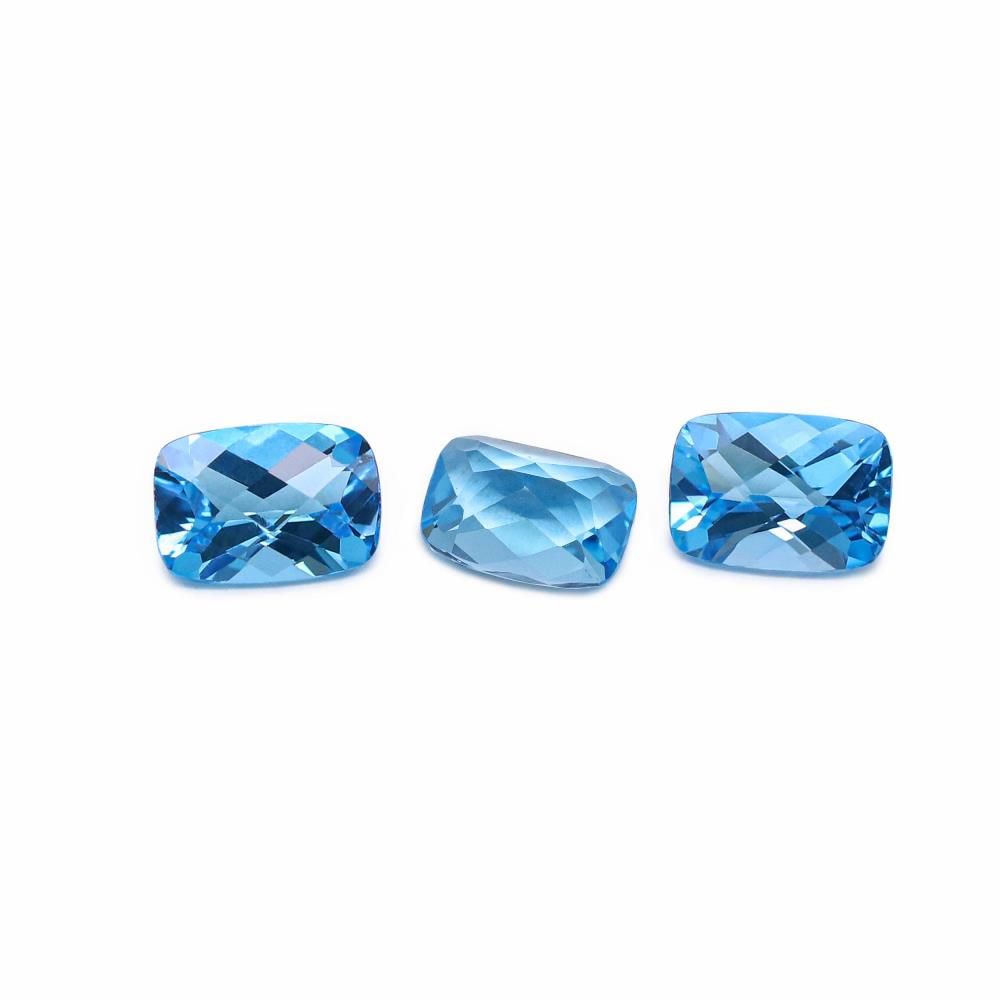 Swiss Blue Topaz Elongated Cushion Checkerboard Gemstone | My