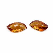 Madeira Citrine 19.50x11mm and 20x11mm Fancy Shape Checkerboard Pair