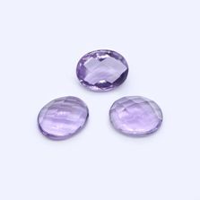 Amethyst (Brazilian) 9x7mm Oval Faceted Cab (Checker Cut) (Slightly Dome) (Light Color)