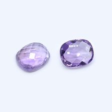 Amethyst (Brazilian) 12x10mm Elongated Cushion Faceted Cab (Checker Cut) (Slightly Dome) (Medium Color)