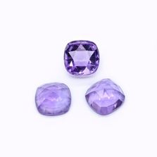 Amethyst (African) 12mm Cushion Faceted Cab (Rose Cut) (More Inclusions)