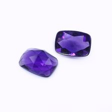 Amethyst (African) 14x10mm Elongated Cushion Faceted Cab (Rose Cut) (Very Slight Inclusions)