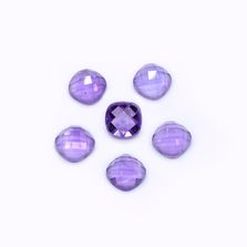 Amethyst (African) 8mm Cushion Faceted Cab (Checker Cut) (More Inclusions)