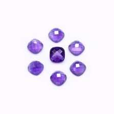 Amethyst (African) 8mm Cushion Faceted Cab (Checker Cut) (Slight Inclusions)