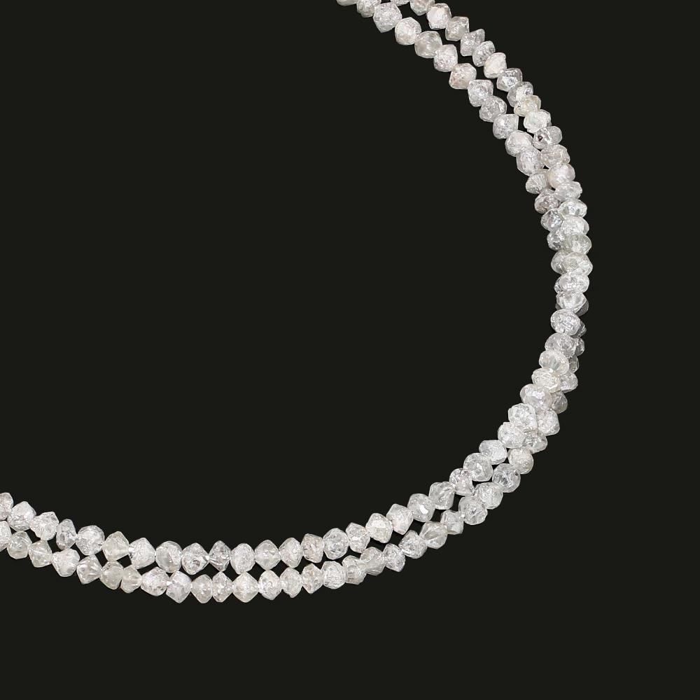 White Diamond 2mm to 2.50mm Rondelle Faceted Beads (15 Inch)