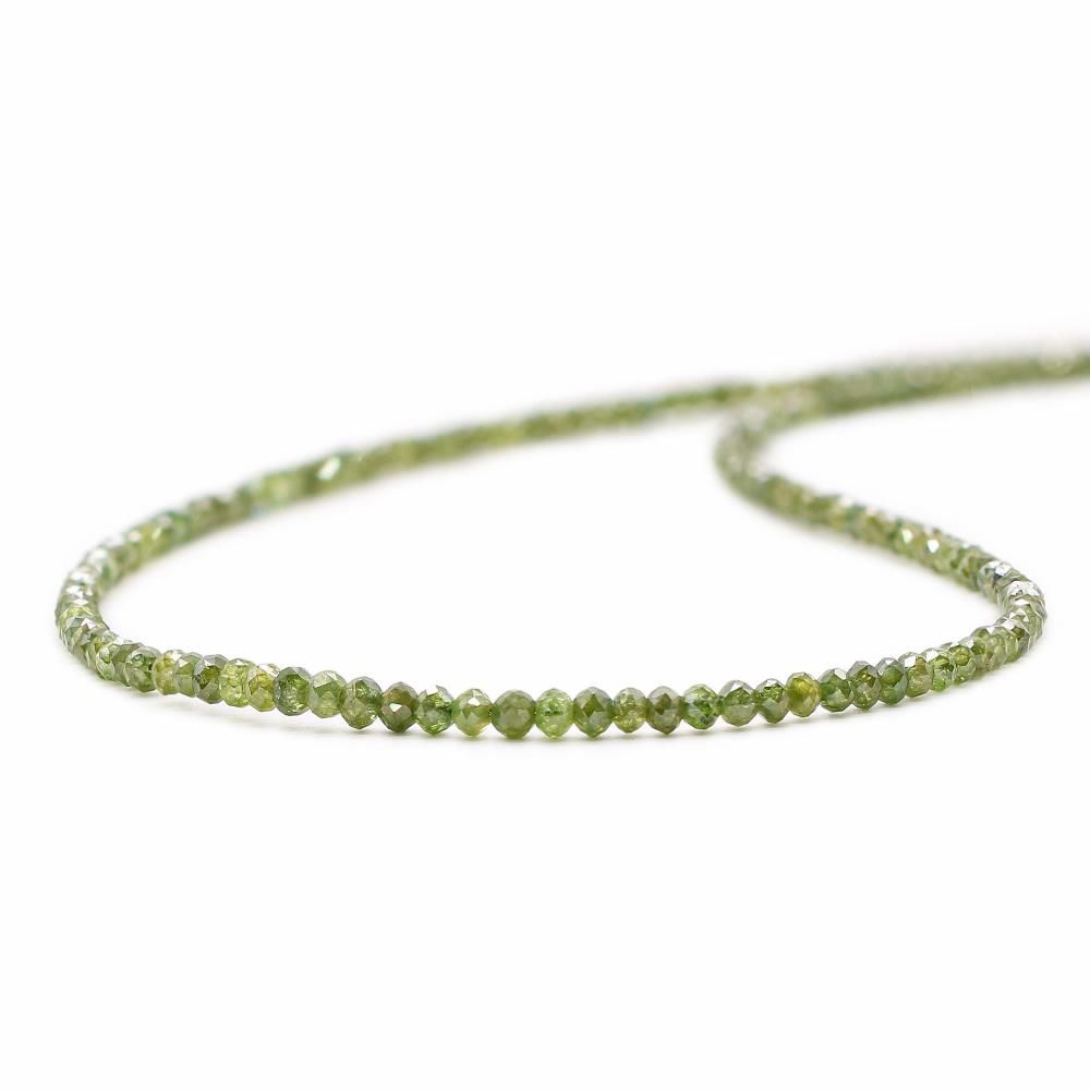 Green Diamond 2.50mm to 3mm Rondelle Faceted Beads (15 Inch)