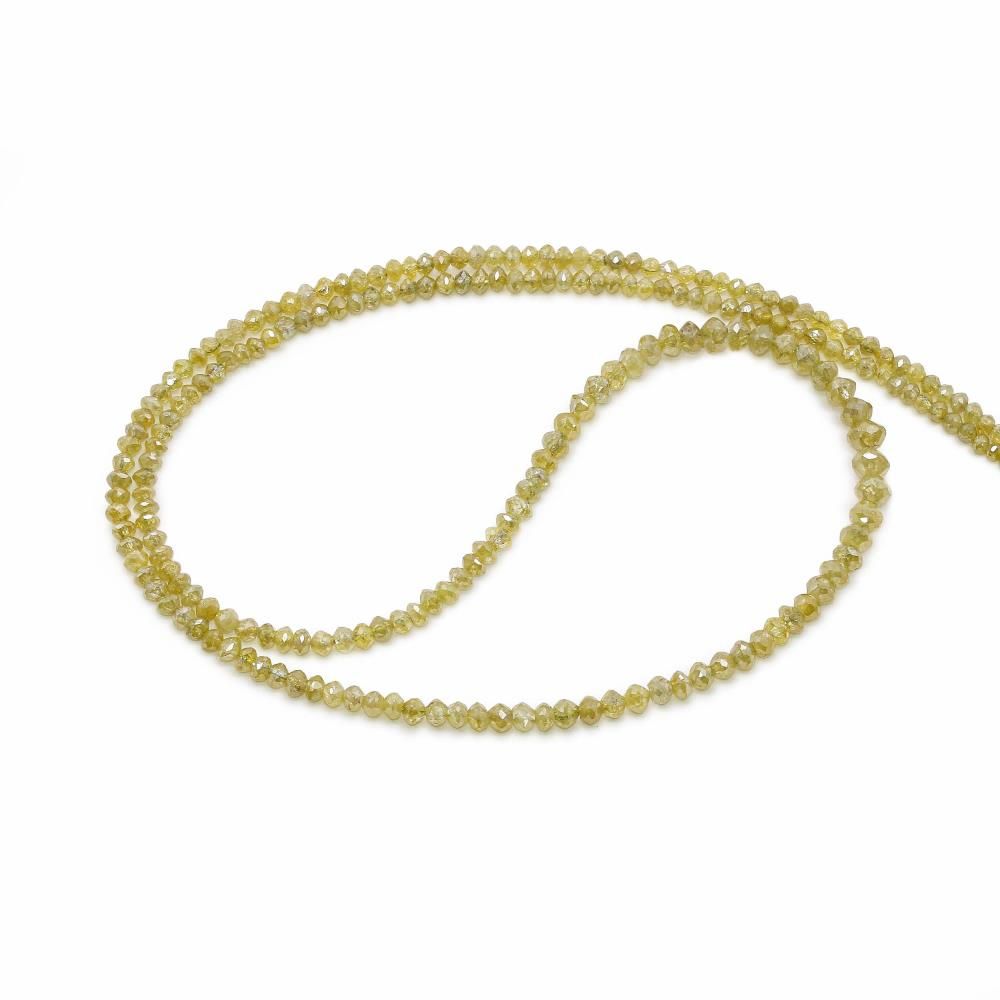Yellow Diamond 1.50mm to 3mm Rondelle Faceted Beads (16 Inch)