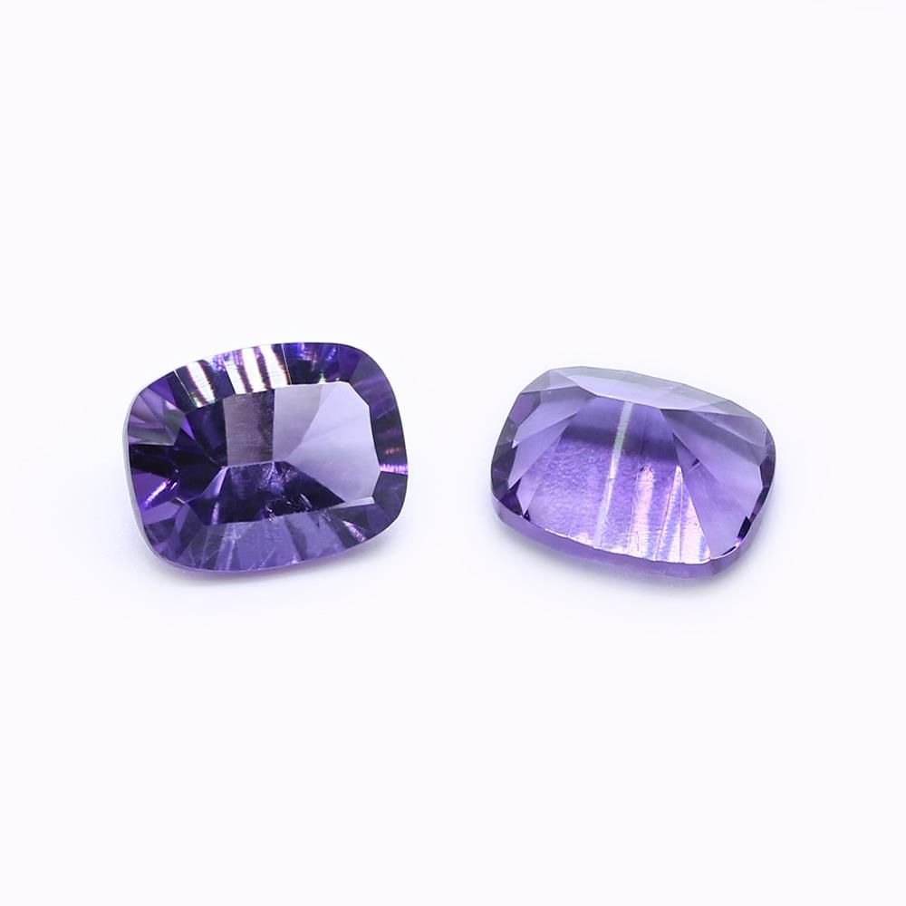 Amethyst (African) 7x5mm and 9x7mm Elongated Cushion Concave Cut (Good Color)