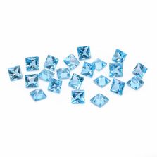 Swiss Blue Topaz 4mm Square Princess Faceted