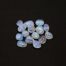 Rainbow Moonstone / White Labradorite 19x18mm to 27x22mm Mix Rose Cut Slices Faceted