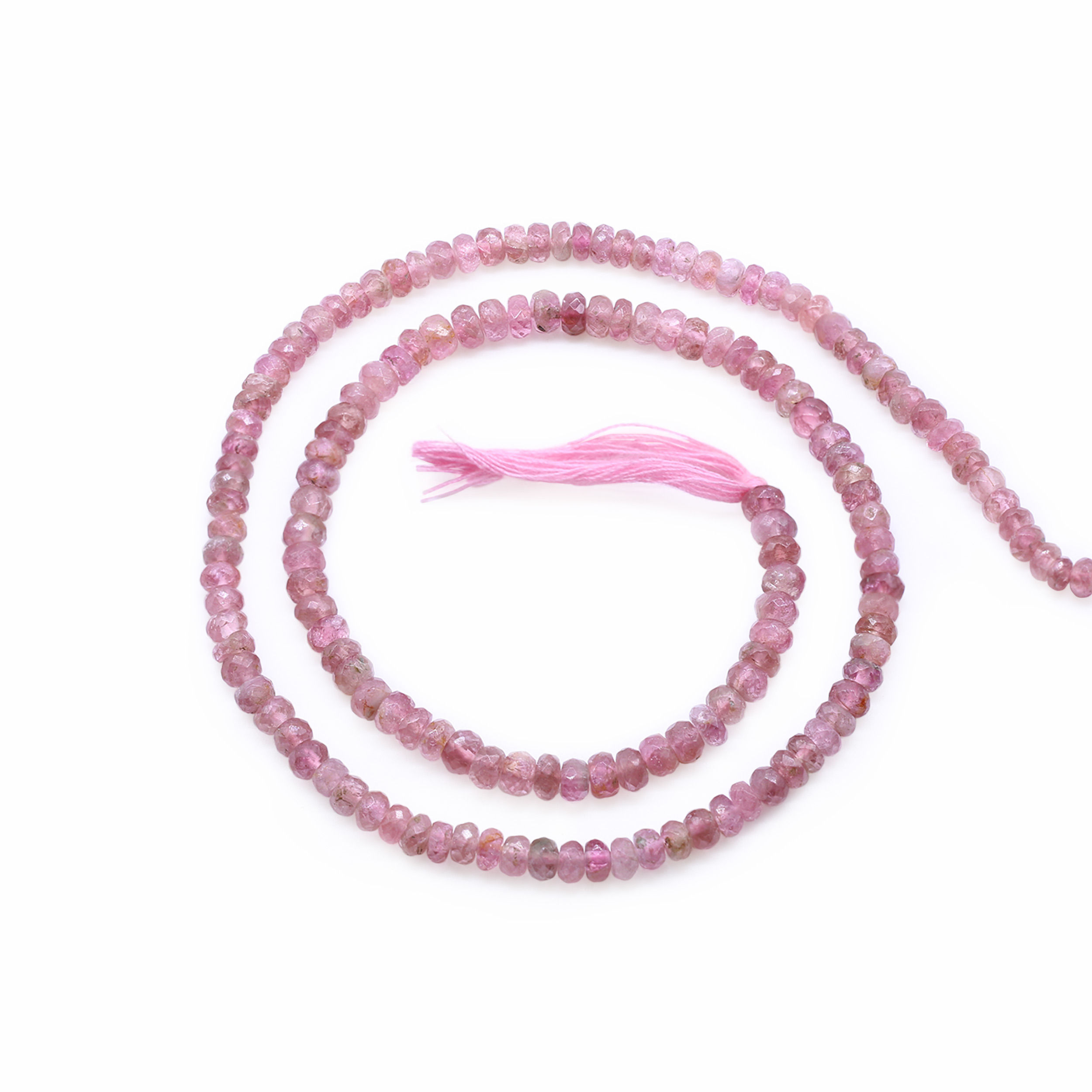 Pink Tourmaline 4mm Rondelle Faceted Beads String at Best Price