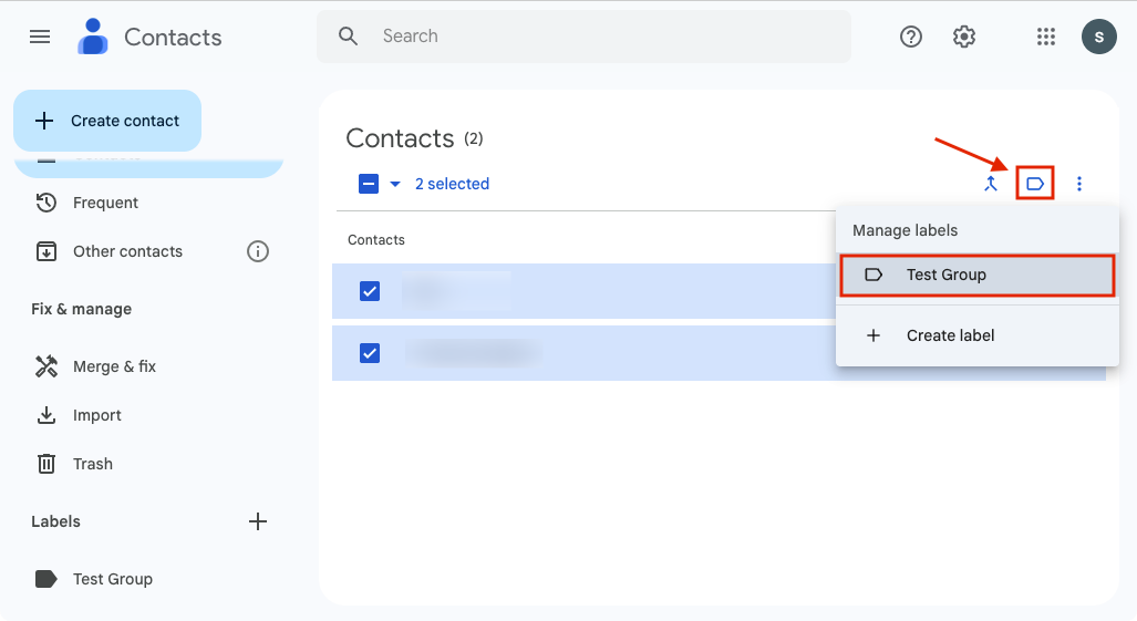 Add contact to label.png